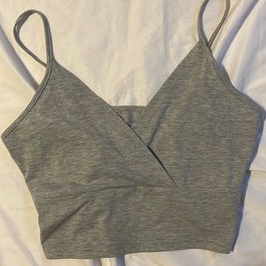 Grey v neck crop top